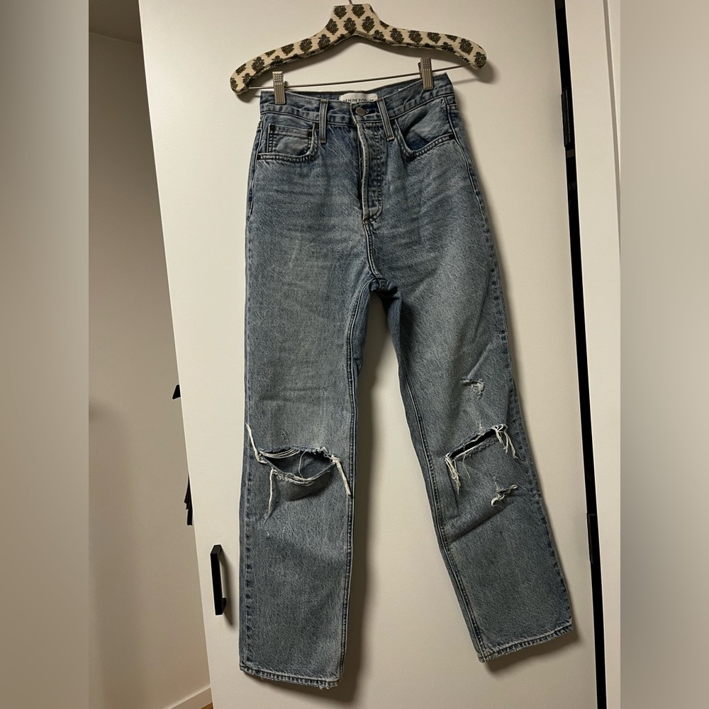 Denim Forum Joni High Rise Light Blue Ripped Jeans